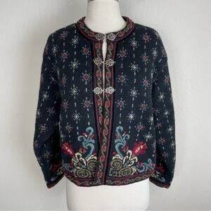 Islandic Design Black Sweater Jacket Large